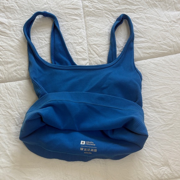 Blue Ribbed Tank Top - Picture 3 of 3